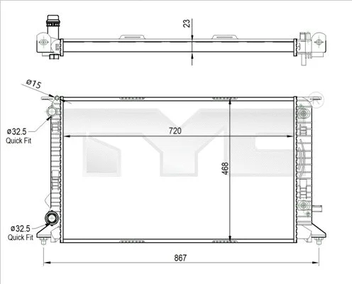 Radiator, engine cooling (702-0037-R)
