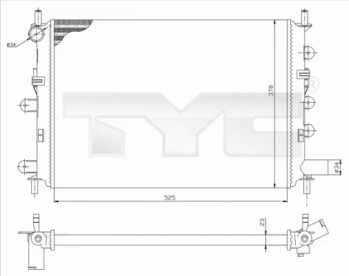 Radiator, engine cooling (710-0034-R)