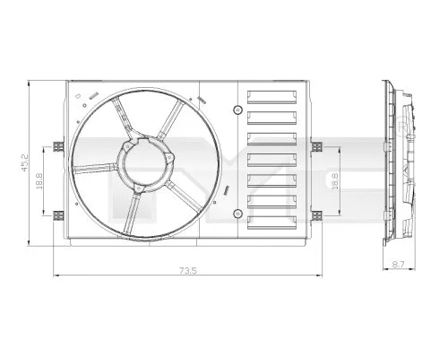Support, radiator fan (837-0035-1)