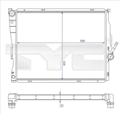 Radiator, engine cooling (703-0006-R)