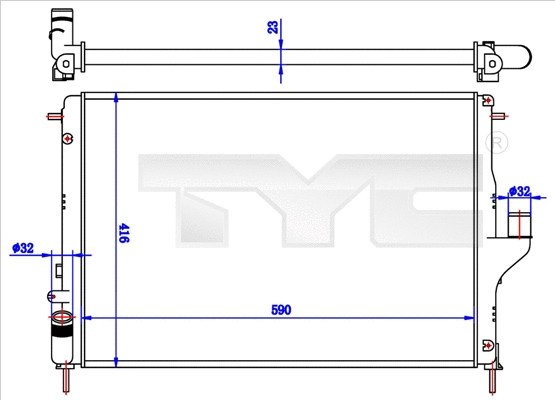 Radiator, engine cooling (728-0056-R)