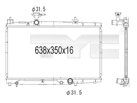 Radiator, engine cooling (736-1010)