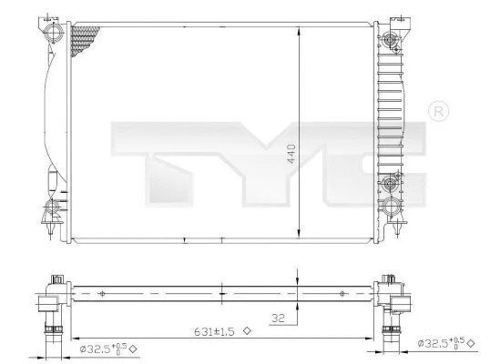 Radiator, engine cooling (702-0021)
