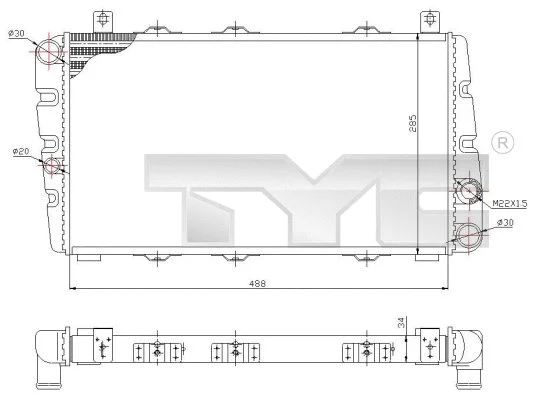 Radiator, engine cooling (732-0001)