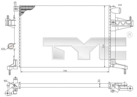 Radiator, engine cooling (725-0033)