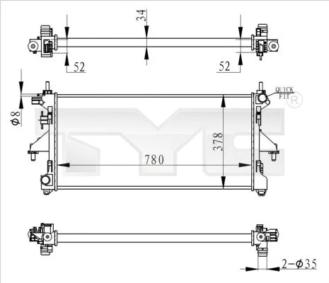 Radiator, engine cooling (709-0020-R)