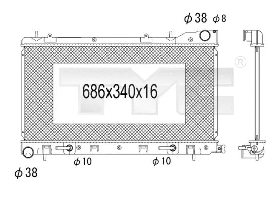 Radiator, engine cooling (734-1004)