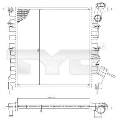 Radiator, engine cooling (728-0029)