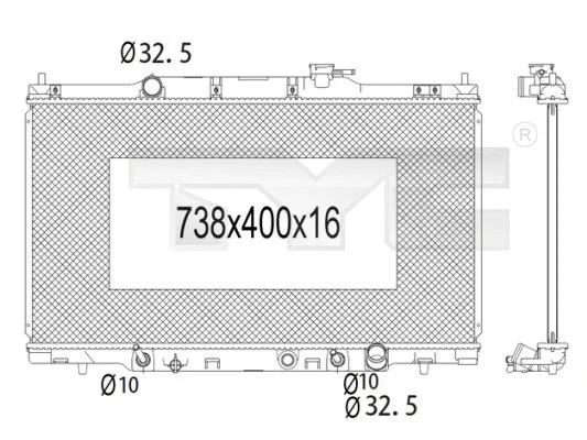 Radiator, engine cooling (712-1006)