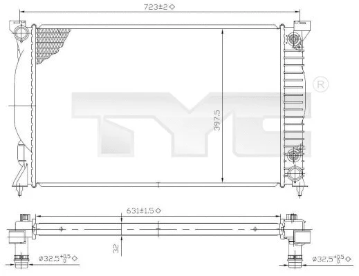 Radiator, engine cooling (702-0022)