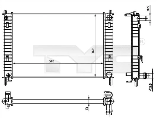 Radiator, engine cooling (710-0030)