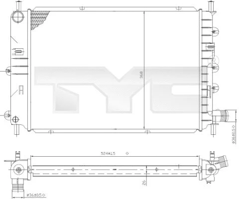 Radiator, engine cooling (710-0035)
