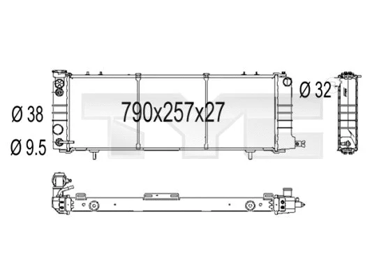 Radiator, engine cooling (716-1001)