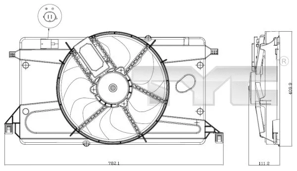 Fan, engine cooling (820-0002)