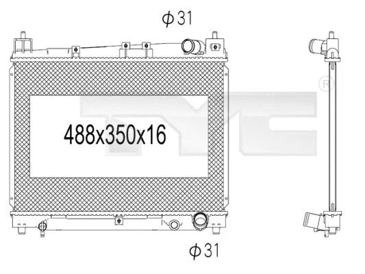 Radiator, engine cooling (736-1013)