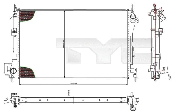 Radiator, engine cooling (725-0010)