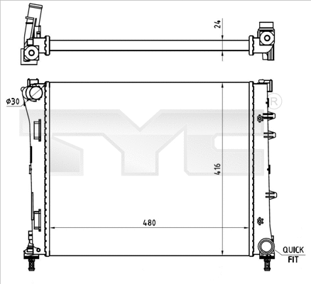 Radiator, engine cooling (709-0023-R)