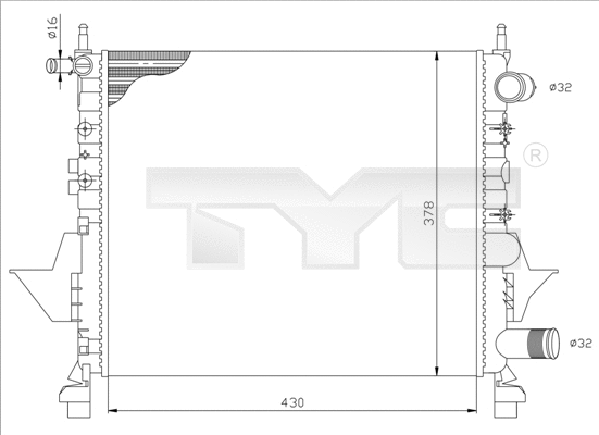 Radiator, engine cooling (728-0041)