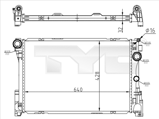 Radiator, engine cooling (721-0015)