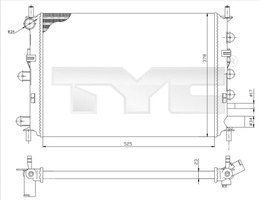 Radiator, engine cooling (710-0037-R)