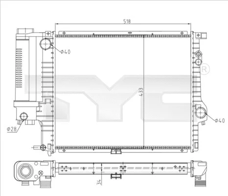 Radiator, engine cooling (703-0010-R)
