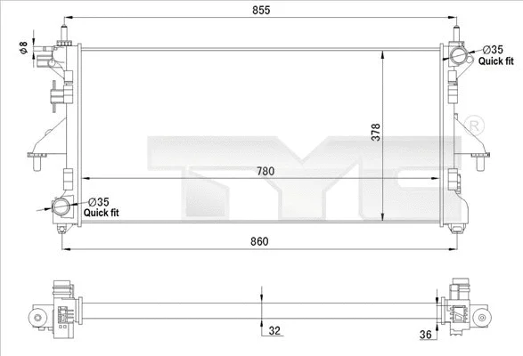 Radiator, engine cooling (709-0028-R)