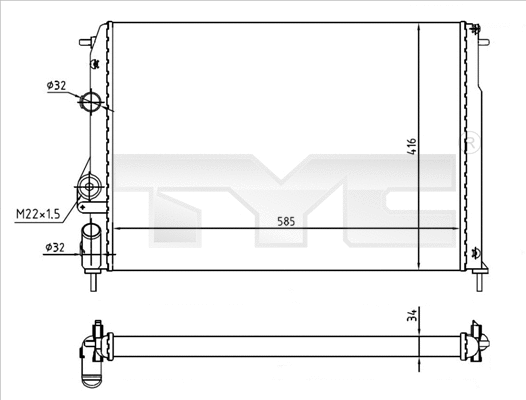 Radiator, engine cooling (728-0055-R)