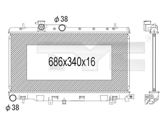 Radiator, engine cooling (734-1010)