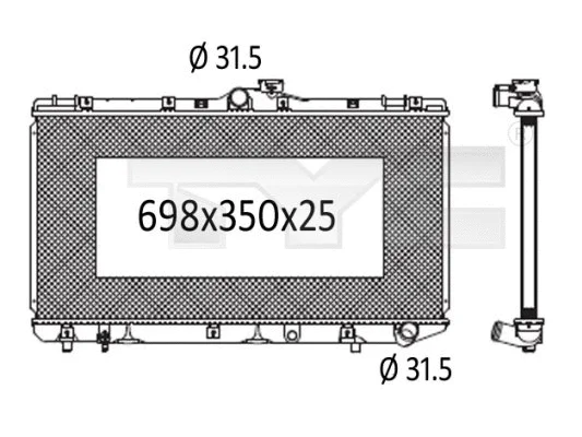 Radiator, engine cooling (736-1002)