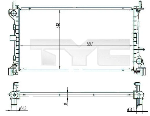 Radiator, engine cooling (710-0039)