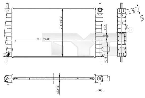 Radiator, engine cooling (710-0025)