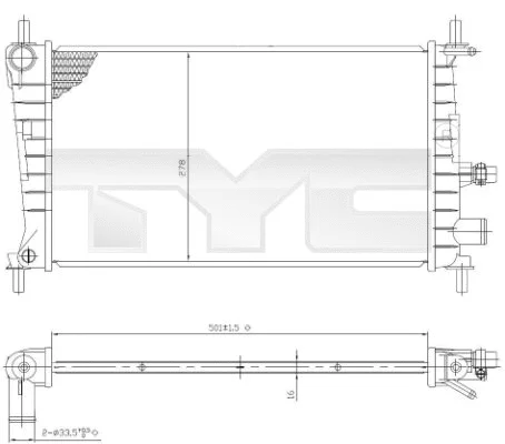 Radiator, engine cooling (710-0026)