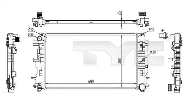Radiator, engine cooling (721-0014)
