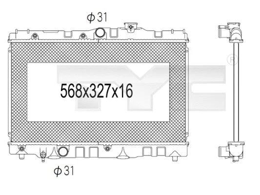 Radiator, engine cooling (736-1028)