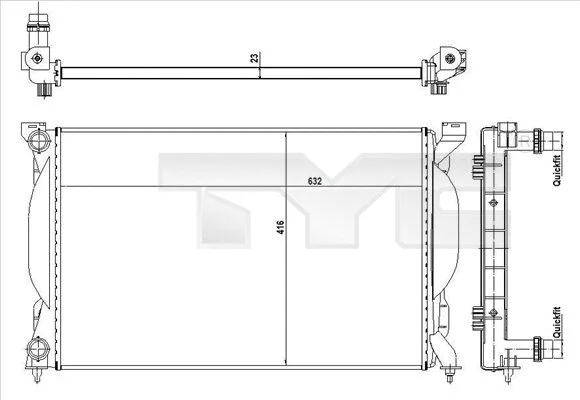 Radiator, engine cooling (702-0012-R)