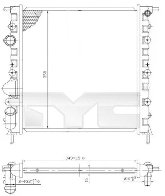 Radiator, engine cooling (728-0013)