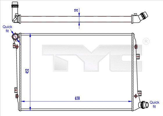 Radiator, engine cooling (737-0062-R)