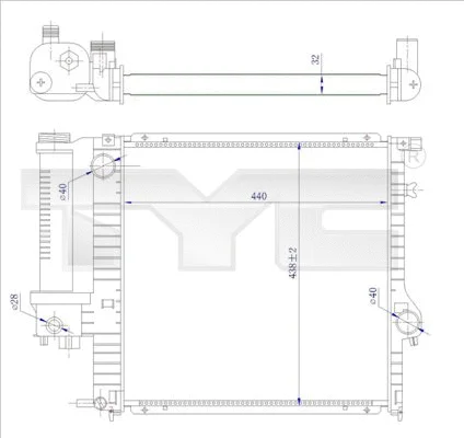 Radiator, engine cooling (703-0009-R)