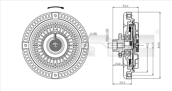 Clutch, radiator fan