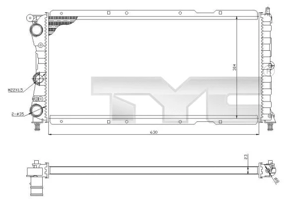 Radiator, engine cooling (709-0017-R)