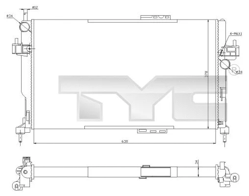 Radiator, engine cooling (725-0034-R)