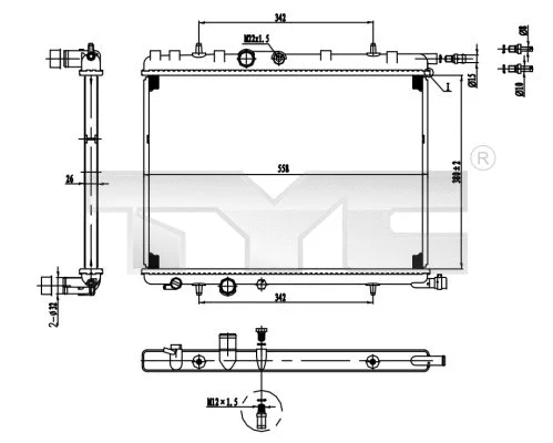 Radiator, engine cooling (726-0016)