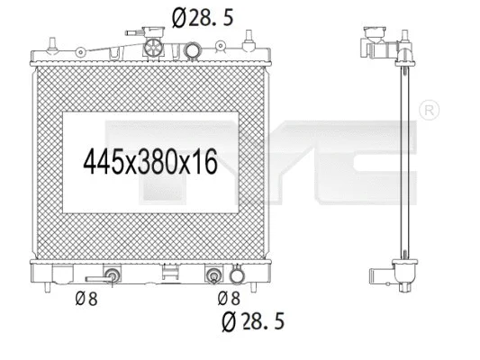 Radiator, engine cooling (724-1014)