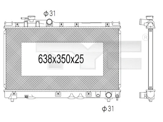 Radiator, engine cooling (736-1023)