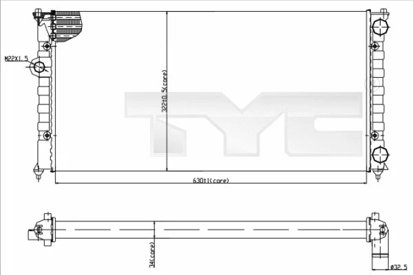 Radiator, engine cooling (737-0029)