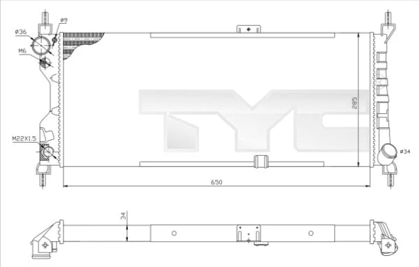 Radiator, engine cooling (725-0019-R)
