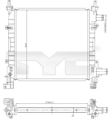 Radiator, engine cooling (710-0042)