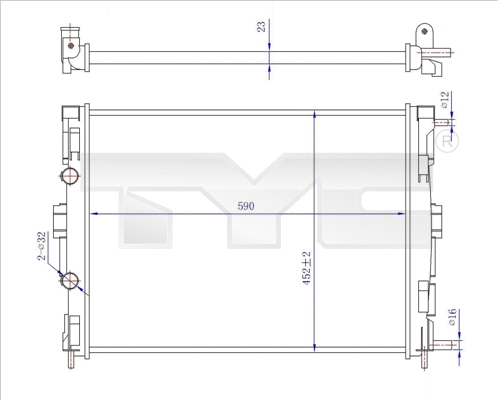 Radiator, engine cooling (728-0059-R)