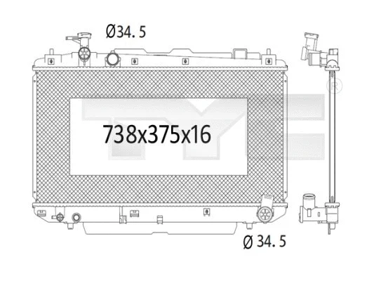 Radiator, engine cooling (736-1012)