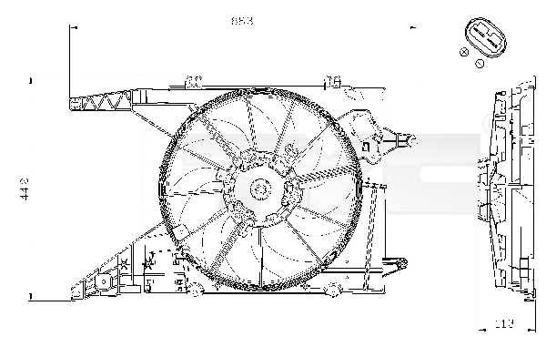Fan, engine cooling (828-0002)